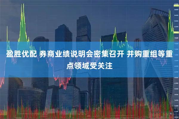 盈胜优配 券商业绩说明会密集召开 并购重组等重点领域受关注