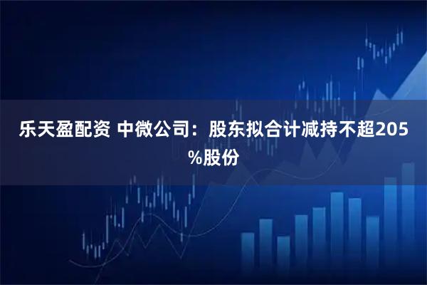 乐天盈配资 中微公司：股东拟合计减持不超205%股份